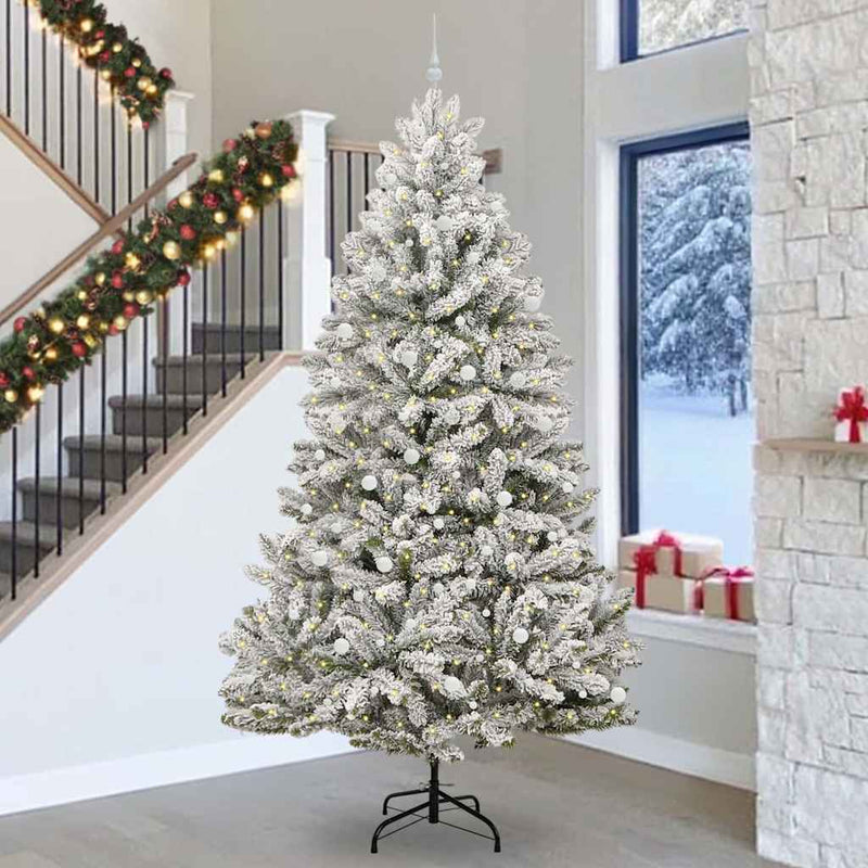 Chargez l'image dans la visionneuse de la galerie, Vidaxl kunstkerstboom met 300 led groen en wit 300 cm pvc en metaal