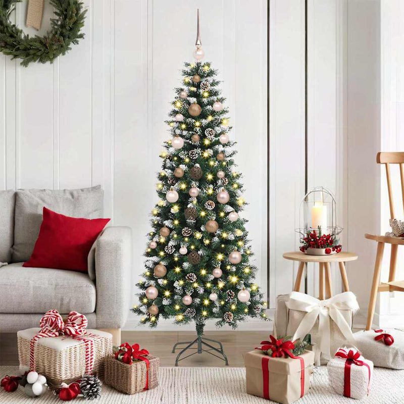 Afbeelding laden in galerijviewer, Vidaxl kunstkerstboom met 150 led groen 150 cm pvc en plastic en staal