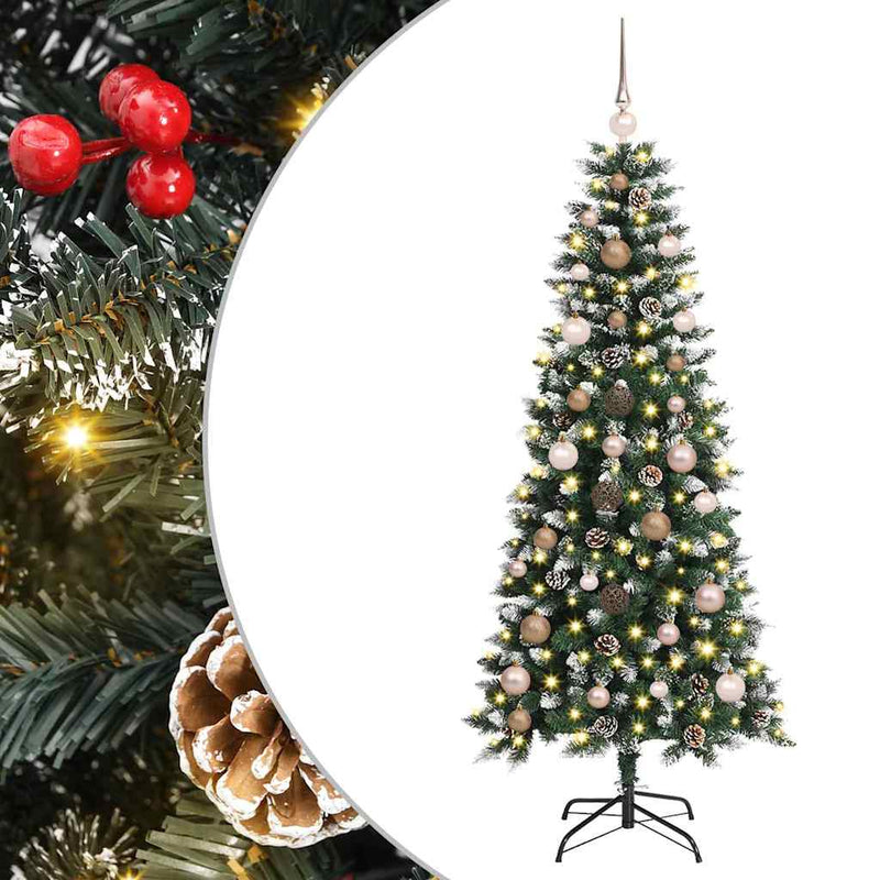 Afbeelding laden in galerijviewer, Vidaxl kunstkerstboom met 150 led groen 150 cm pvc en plastic en staal