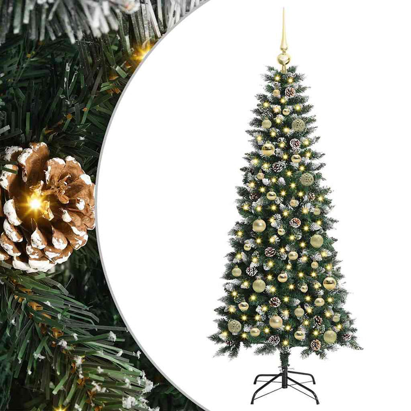 ギャラリービューアに画像をロードする, Vidaxl kunstkerstboom met 150 led groen 150 cm pvc en plastic en staal