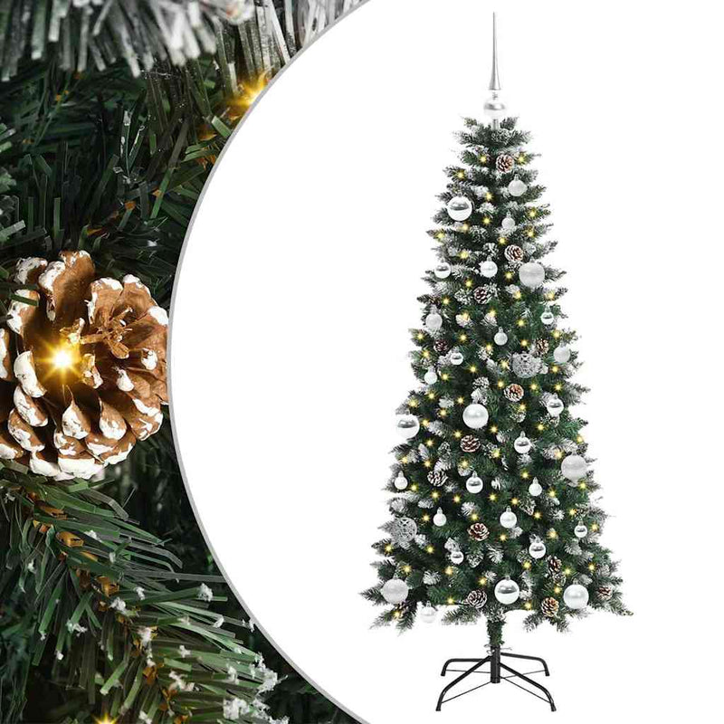 Chargez l'image dans la visionneuse de la galerie, Vidaxl kunstkerstboom met 150 led groen 150 cm pvc en plastic en staal