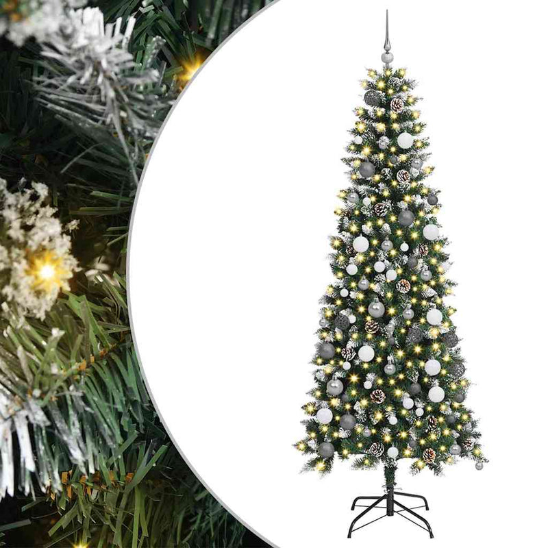 ギャラリービューアに画像をロードする, Vidaxl kunstkerstboom met 300 led groen 210 cm pvc en plastic en staal