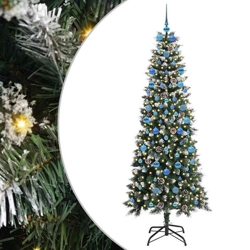 Afbeelding laden in galerijviewer, Vidaxl kunstkerstboom met 300 led groen 210 cm pvc en plastic en staal