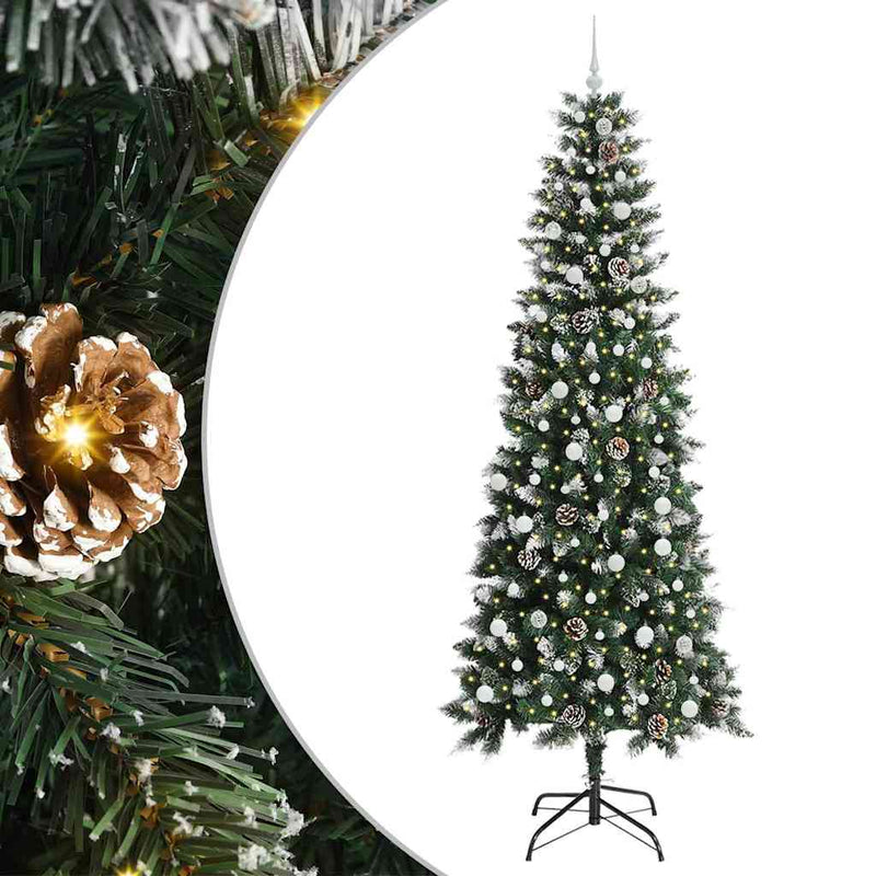 Afbeelding laden in galerijviewer, Vidaxl kunstkerstboom met 300 led groen 240 cm pvc en plastic en staal