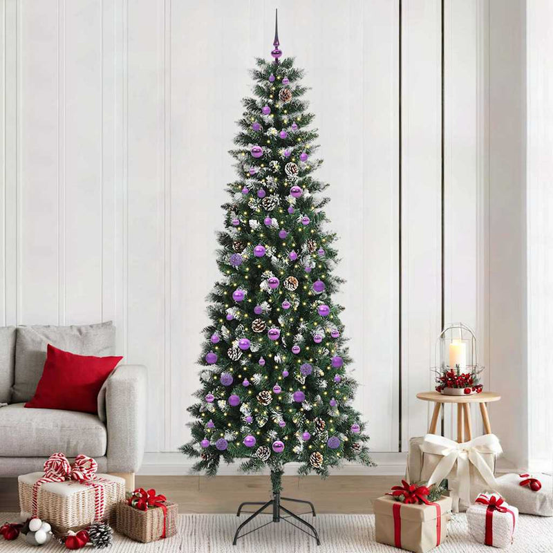 Afbeelding laden in galerijviewer, Vidaxl kunstkerstboom met 300 led groen 240 cm pvc en plastic en staal