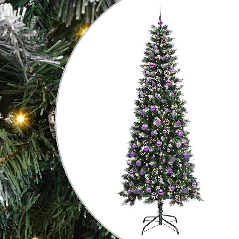 Afbeelding laden in galerijviewer, Vidaxl kunstkerstboom met 300 led groen 240 cm pvc en plastic en staal