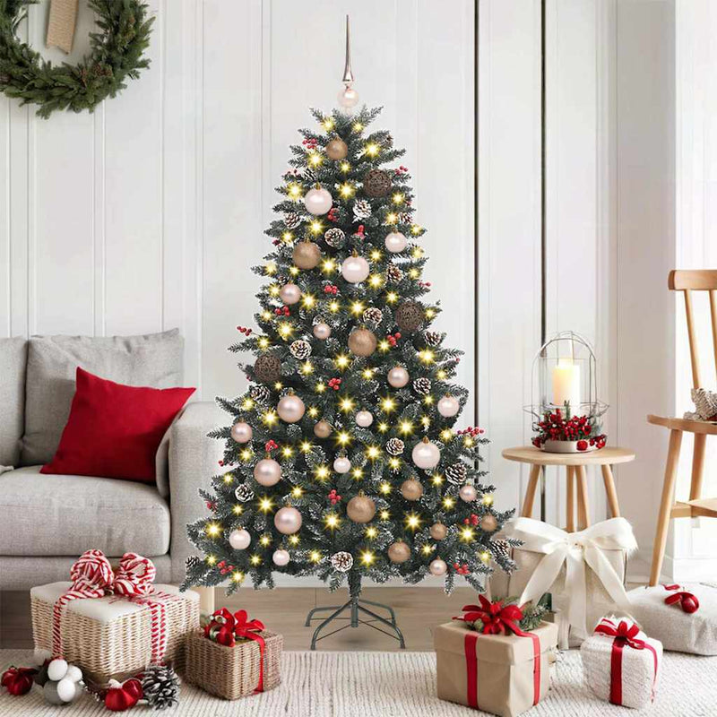 Afbeelding laden in galerijviewer, Vidaxl kunstkerstboom met 150 led groen 150 cm pvc en plastic en staal