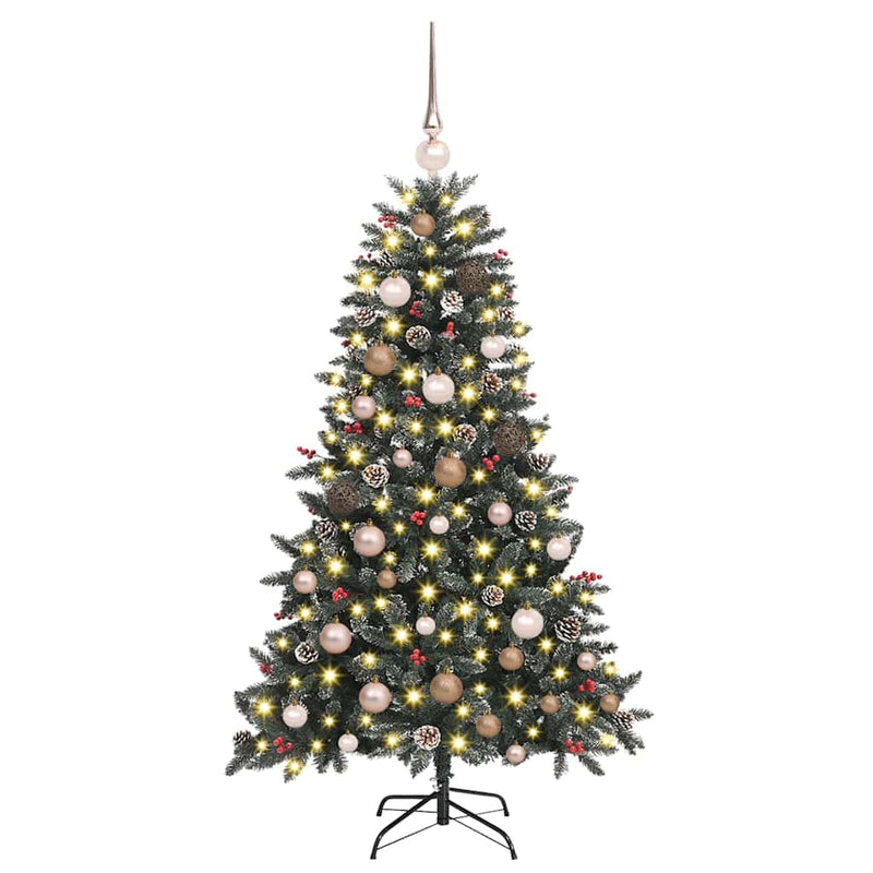 Afbeelding laden in galerijviewer, Vidaxl kunstkerstboom met 150 led groen 150 cm pvc en plastic en staal