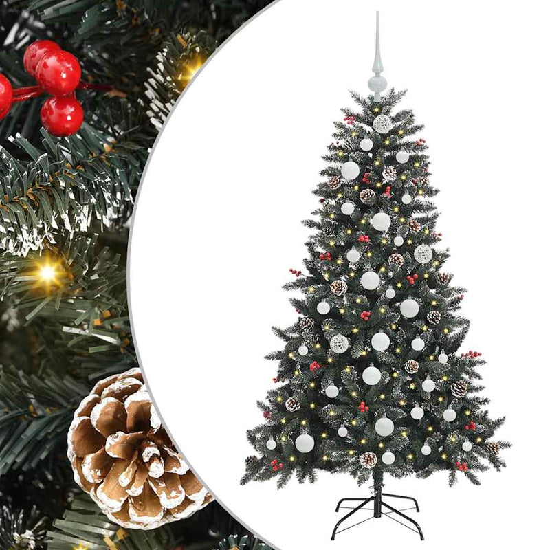 Afbeelding laden in galerijviewer, Vidaxl kunstkerstboom met 150 led groen 150 cm pvc en plastic en staal