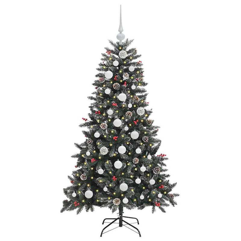 Afbeelding laden in galerijviewer, Vidaxl kunstkerstboom met 150 led groen 150 cm pvc en plastic en staal