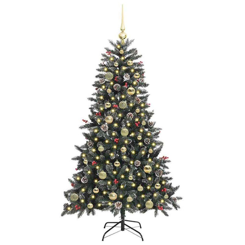 Afbeelding laden in galerijviewer, Vidaxl kunstkerstboom met 150 led groen 150 cm pvc en plastic en staal