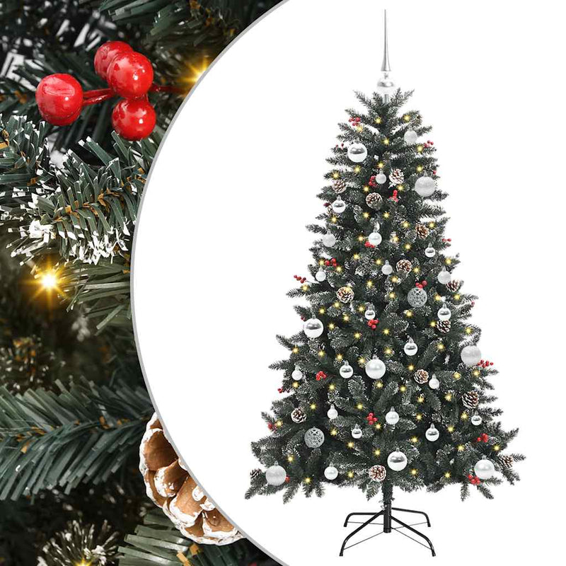 Afbeelding laden in galerijviewer, Vidaxl kunstkerstboom met 150 led groen 150 cm pvc en plastic en staal