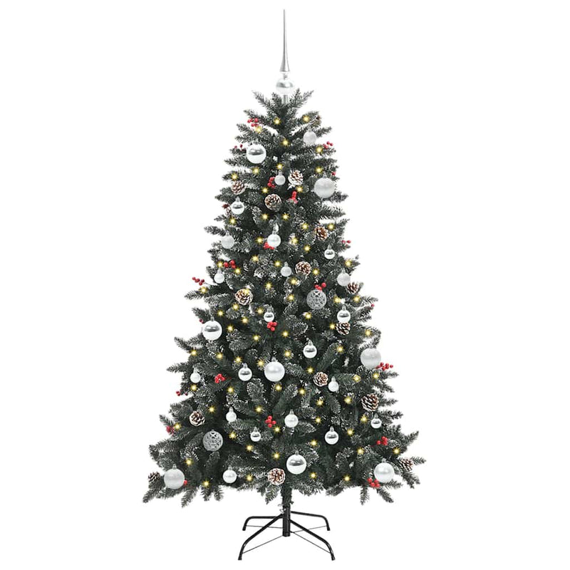 Afbeelding laden in galerijviewer, Vidaxl kunstkerstboom met 150 led groen 150 cm pvc en plastic en staal