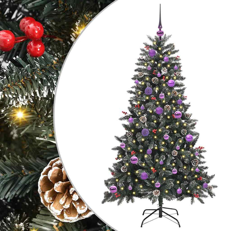 Afbeelding laden in galerijviewer, Vidaxl kunstkerstboom met 150 led groen 150 cm pvc en plastic en staal