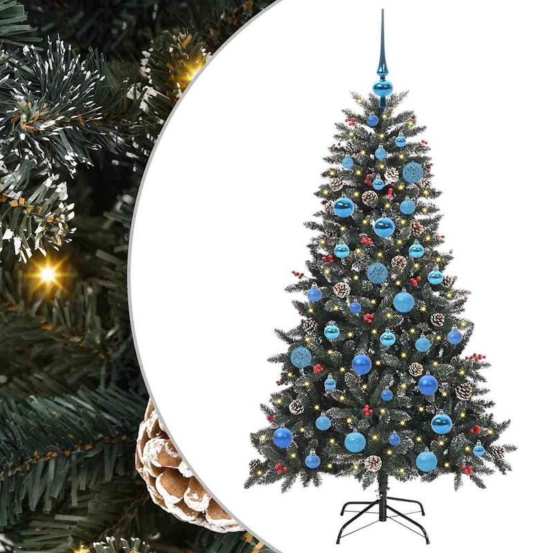 Afbeelding laden in galerijviewer, Vidaxl kunstkerstboom met 150 led groen 150 cm pvc en plastic en staal