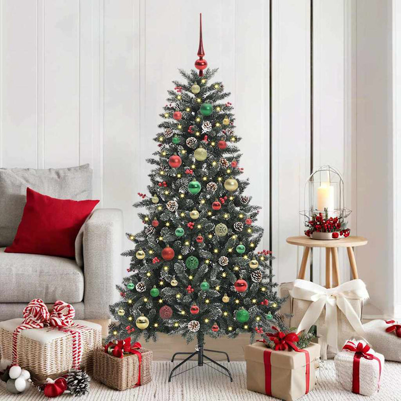 Afbeelding laden in galerijviewer, Vidaxl kunstkerstboom met 150 led groen 150 cm pvc en plastic en staal