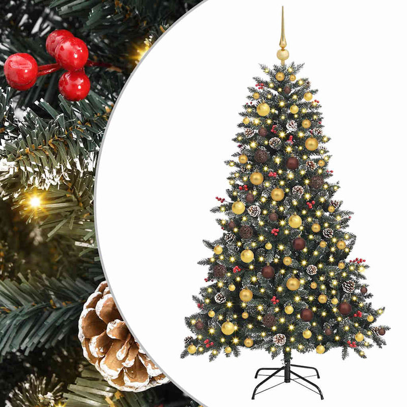 Chargez l'image dans la visionneuse de la galerie, Vidaxl kunstkerstboom met 300 led groen 180 cm pvc en plastic en staal