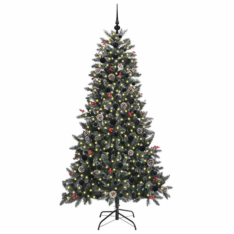 Afbeelding laden in galerijviewer, Vidaxl kunstkerstboom met 300 led groen 180 cm pvc en plastic en staal