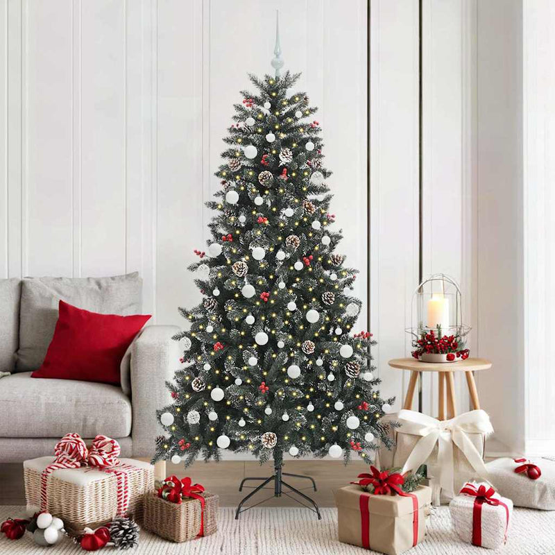 Afbeelding laden in galerijviewer, Vidaxl kunstkerstboom met 300 led groen 180 cm pvc en plastic en staal