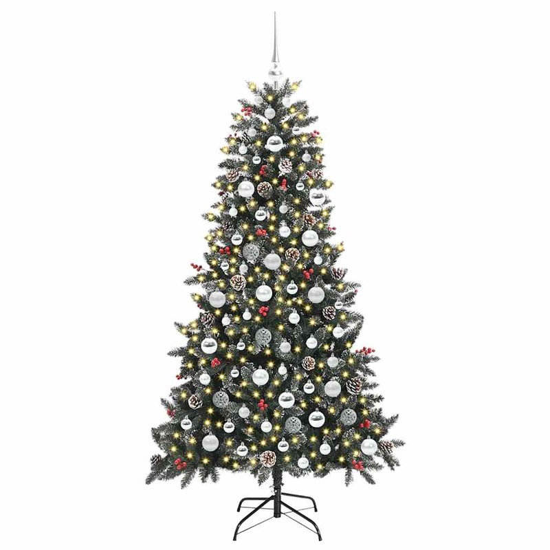 Chargez l'image dans la visionneuse de la galerie, Vidaxl kunstkerstboom met 300 led groen 180 cm pvc en plastic en staal