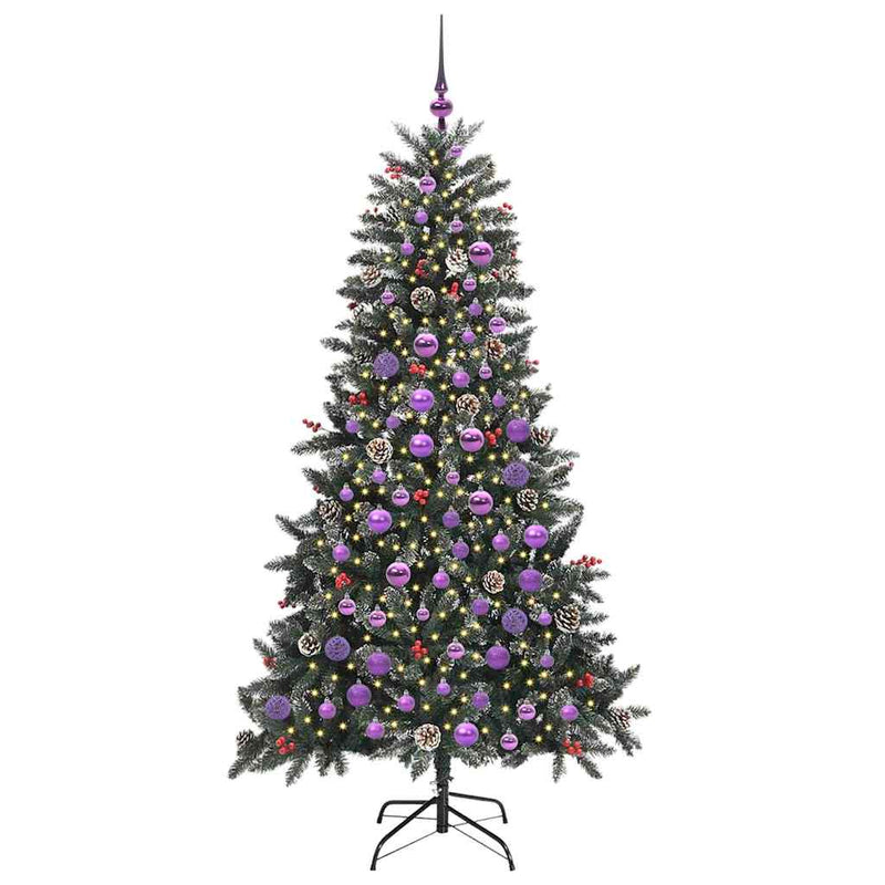 Afbeelding laden in galerijviewer, Vidaxl kunstkerstboom met 300 led groen 180 cm pvc en plastic en staal