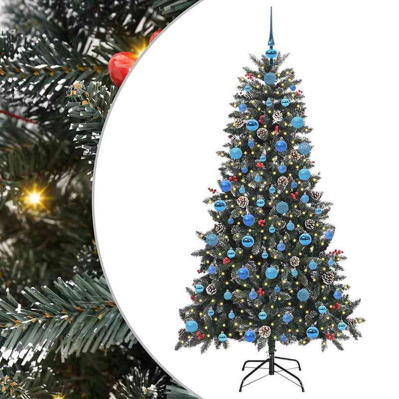 Afbeelding laden in galerijviewer, Vidaxl kunstkerstboom met 300 led groen 180 cm pvc en plastic en staal