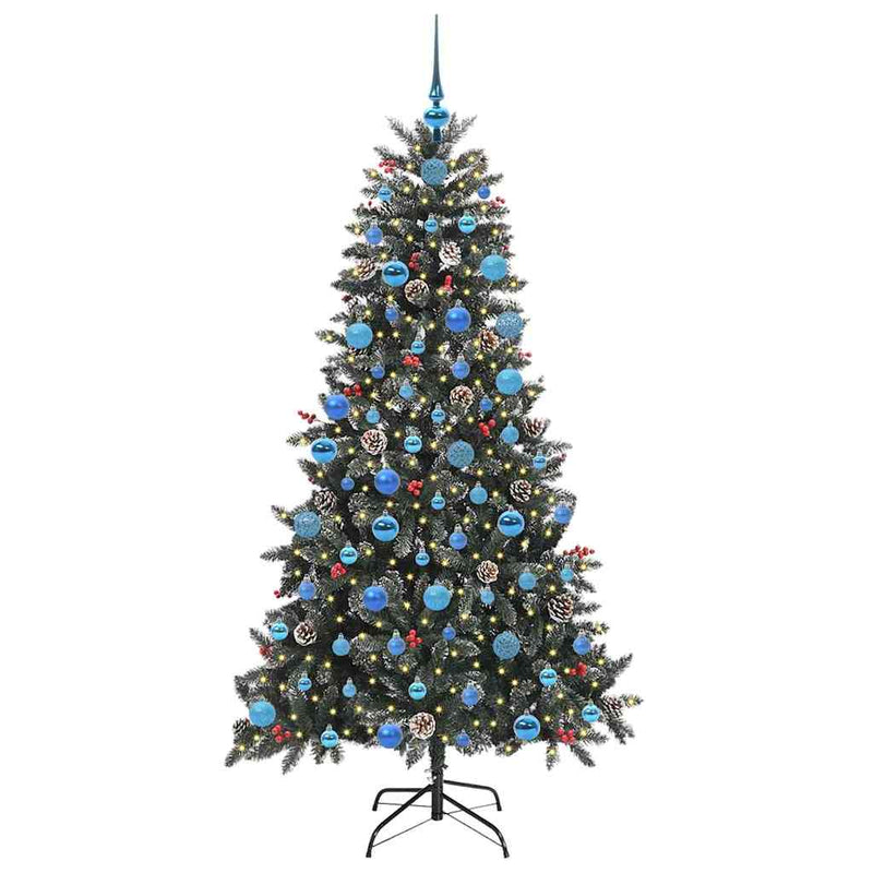 Afbeelding laden in galerijviewer, Vidaxl kunstkerstboom met 300 led groen 180 cm pvc en plastic en staal