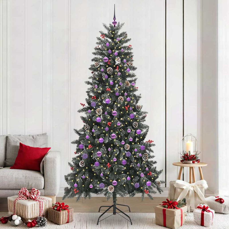 Afbeelding laden in galerijviewer, Vidaxl kunstkerstboom met 300 led groen 240 cm pvc en plastic en staal