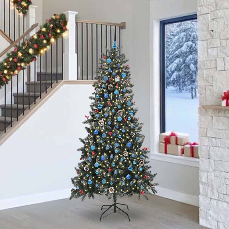 Afbeelding laden in galerijviewer, Vidaxl kunstkerstboom met 300 led groen 240 cm pvc en plastic en staal