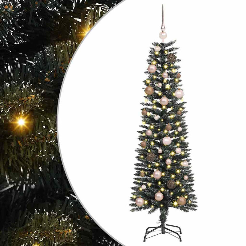 Afbeelding laden in galerijviewer, Vidaxl kunstkerstboom met 150 led groen 150 cm pvc en plastic en staal