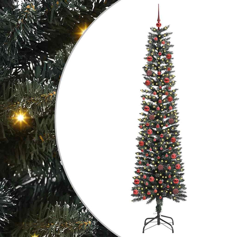 Chargez l'image dans la visionneuse de la galerie, Vidaxl kunstkerstboom met 300 led groen 210 cm pvc en plastic en staal