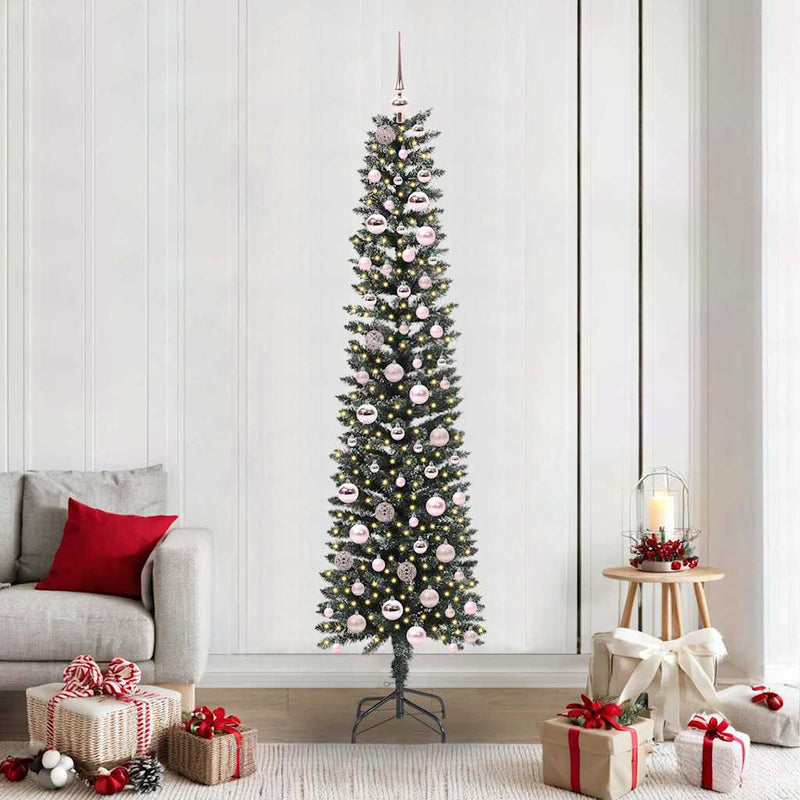 Chargez l'image dans la visionneuse de la galerie, Vidaxl kunstkerstboom met 300 led groen 210 cm pvc en plastic en staal