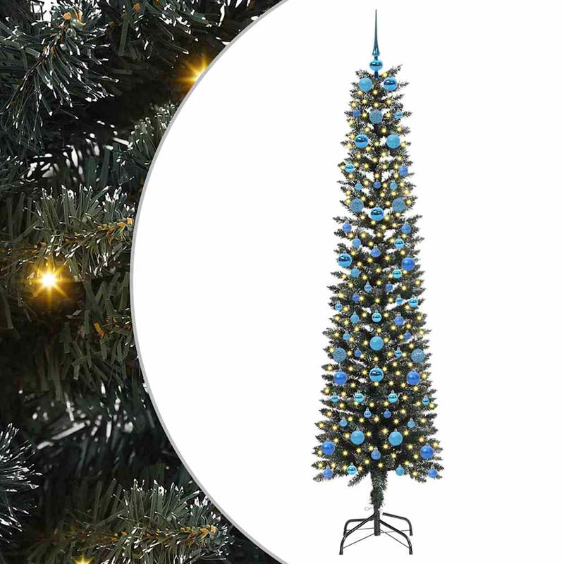 Chargez l'image dans la visionneuse de la galerie, Vidaxl kunstkerstboom met 300 led groen 210 cm pvc en plastic en staal
