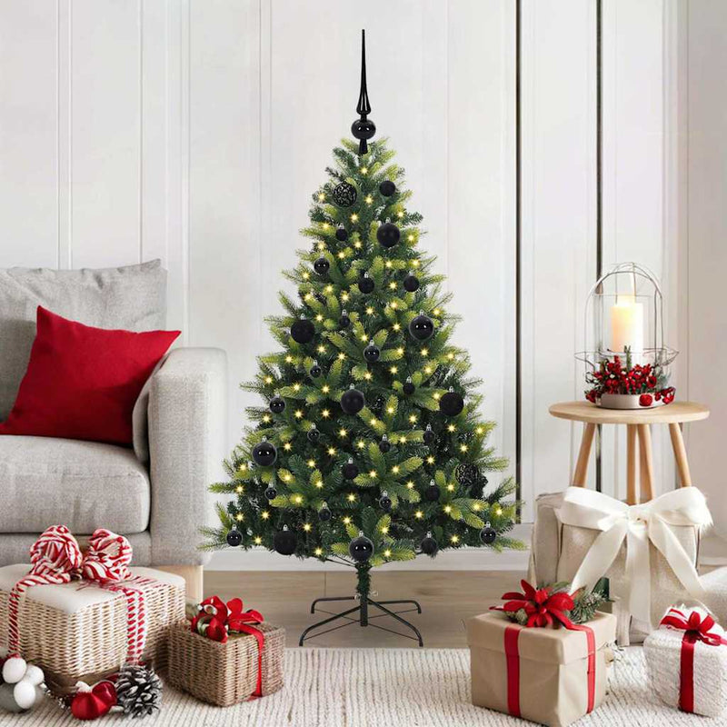 Chargez l'image dans la visionneuse de la galerie, Vidaxl kunstkerstboom met scharnier 150 leds groen 120 cm pvc en pe