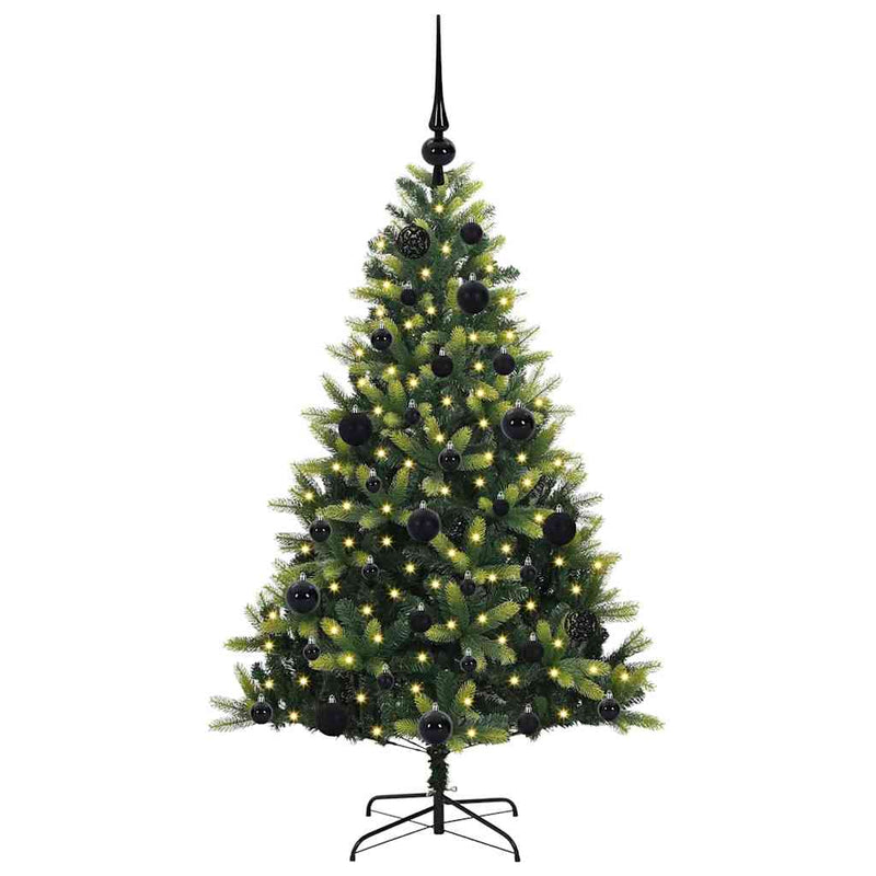 Chargez l'image dans la visionneuse de la galerie, Vidaxl kunstkerstboom met scharnier 150 leds groen 120 cm pvc en pe