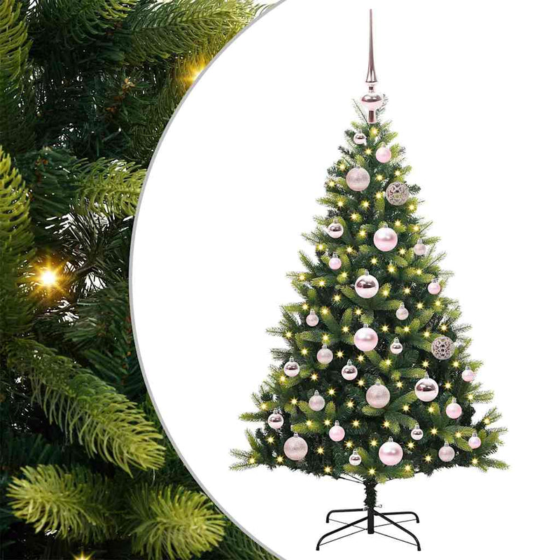 Chargez l'image dans la visionneuse de la galerie, Vidaxl kunstkerstboom met scharnier 150 leds groen 120 cm pvc en pe