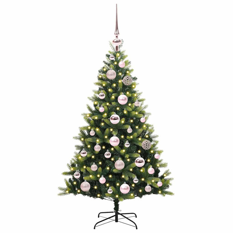 Chargez l'image dans la visionneuse de la galerie, Vidaxl kunstkerstboom met scharnier 150 leds groen 120 cm pvc en pe