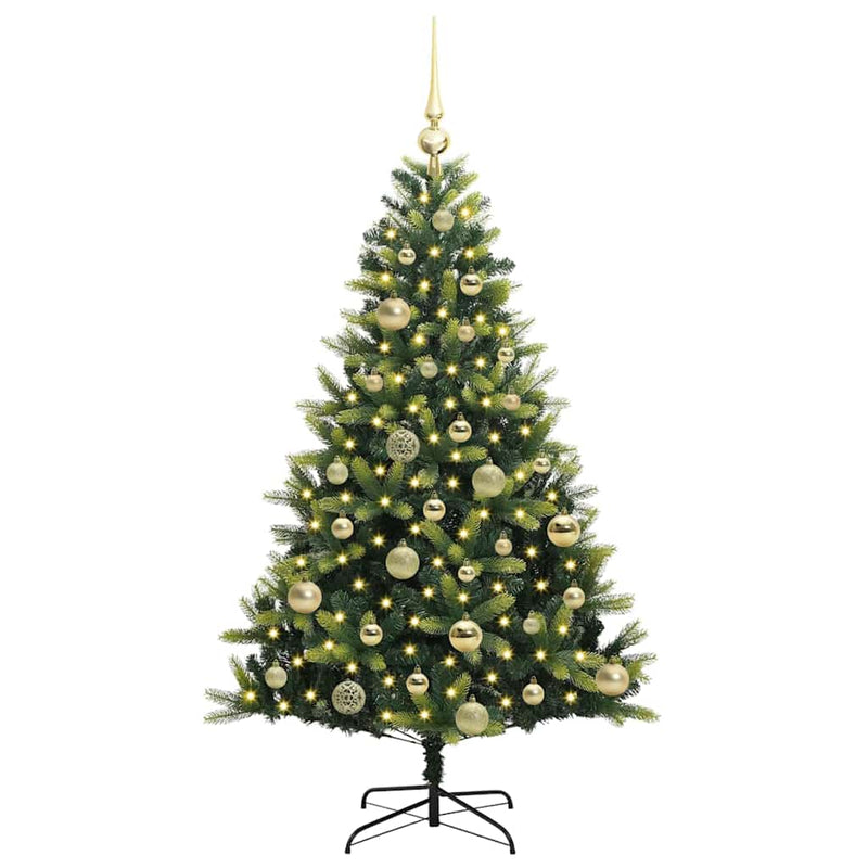 Chargez l'image dans la visionneuse de la galerie, Vidaxl kunstkerstboom met scharnier 150 leds groen 120 cm pvc en pe