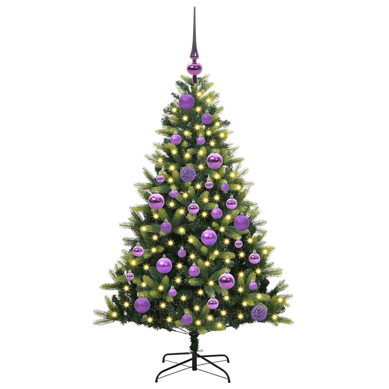 Chargez l'image dans la visionneuse de la galerie, Vidaxl kunstkerstboom met scharnier 150 leds groen 120 cm pvc en pe
