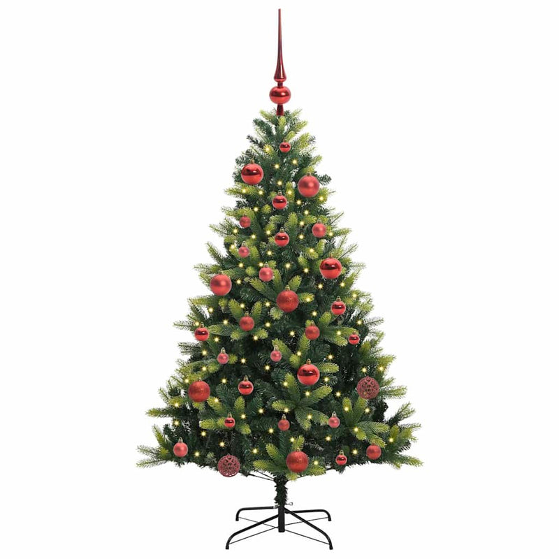 ギャラリービューアに画像をロードする, Vidaxl kunstkerstboom met scharnier 150 leds groen 150 cm pvc en pe