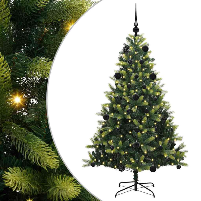 Chargez l'image dans la visionneuse de la galerie, Vidaxl kunstkerstboom met scharnier 150 leds groen 150 cm pvc en pe