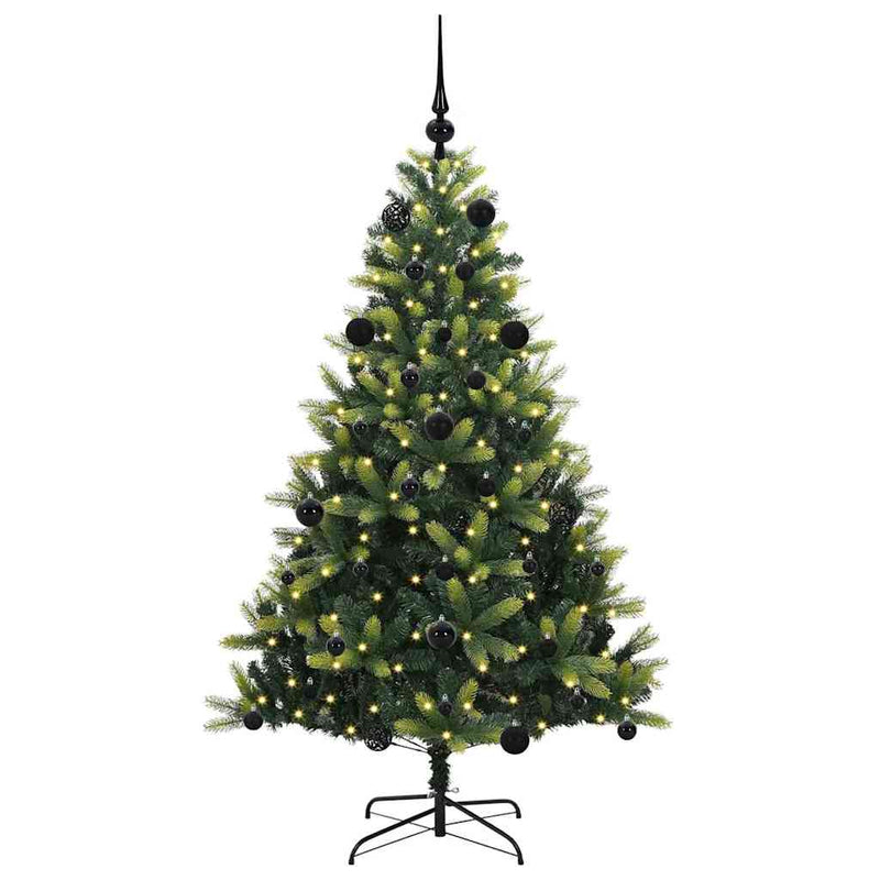 Chargez l'image dans la visionneuse de la galerie, Vidaxl kunstkerstboom met scharnier 150 leds groen 150 cm pvc en pe