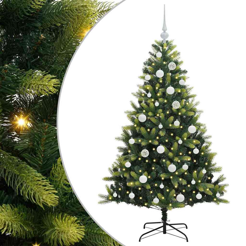 Chargez l'image dans la visionneuse de la galerie, Vidaxl kunstkerstboom met scharnier 150 leds groen 150 cm pvc en pe