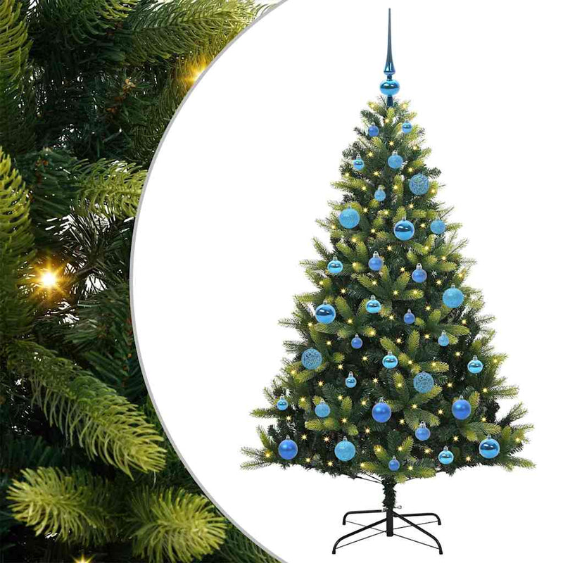 Chargez l'image dans la visionneuse de la galerie, Vidaxl kunstkerstboom met scharnier 150 leds groen 150 cm pvc en pe