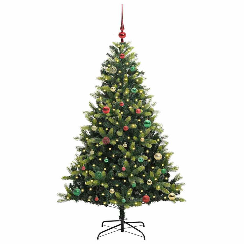 ギャラリービューアに画像をロードする, Vidaxl kunstkerstboom met scharnier 150 leds groen 150 cm pvc en pe