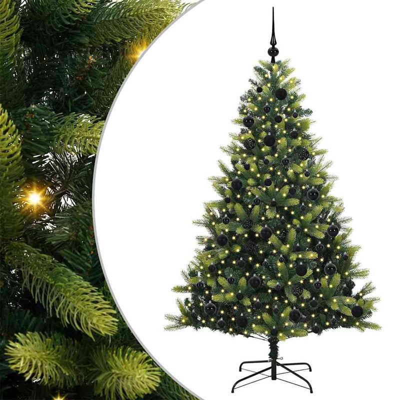 Chargez l'image dans la visionneuse de la galerie, Vidaxl kunstkerstboom met scharnier 300 leds groen 180 cm pvc en pe