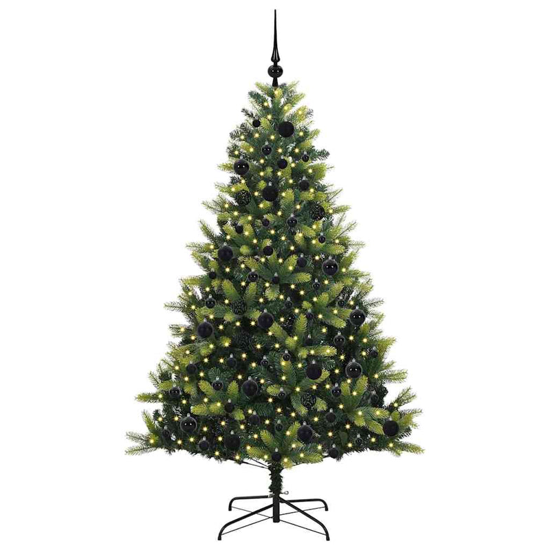 Chargez l'image dans la visionneuse de la galerie, Vidaxl kunstkerstboom met scharnier 300 leds groen 180 cm pvc en pe