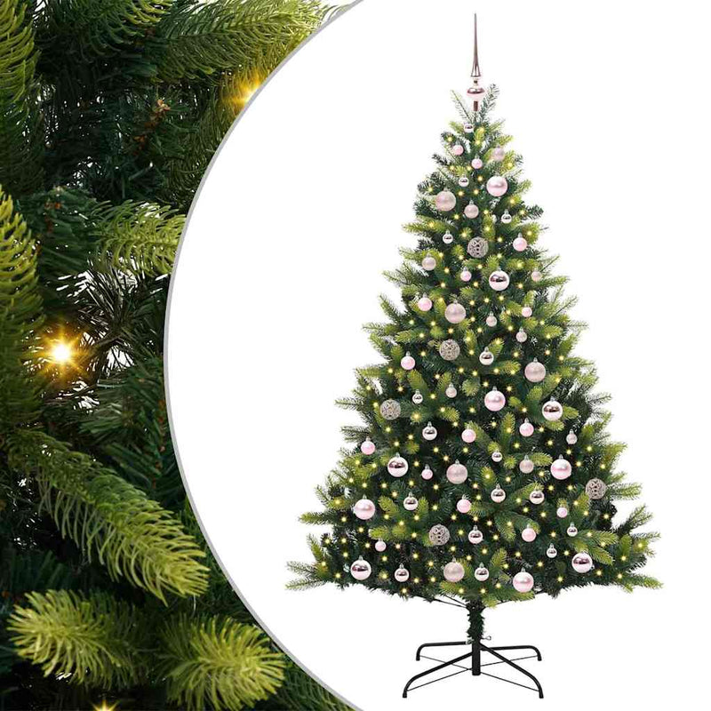 ギャラリービューアに画像をロードする, Vidaxl kunstkerstboom met scharnier 300 leds groen 180 cm pvc en pe