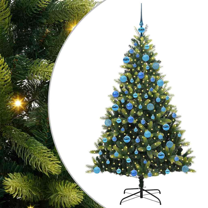 Afbeelding laden in galerijviewer, Vidaxl kunstkerstboom met scharnier 300 leds groen 180 cm pvc en pe