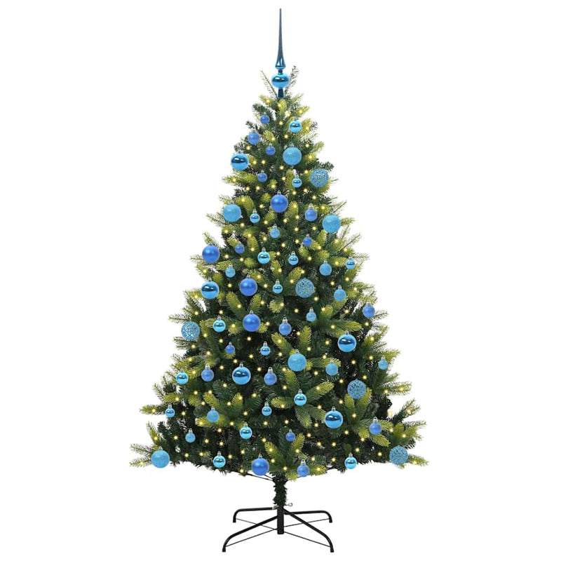 Afbeelding laden in galerijviewer, Vidaxl kunstkerstboom met scharnier 300 leds groen 180 cm pvc en pe